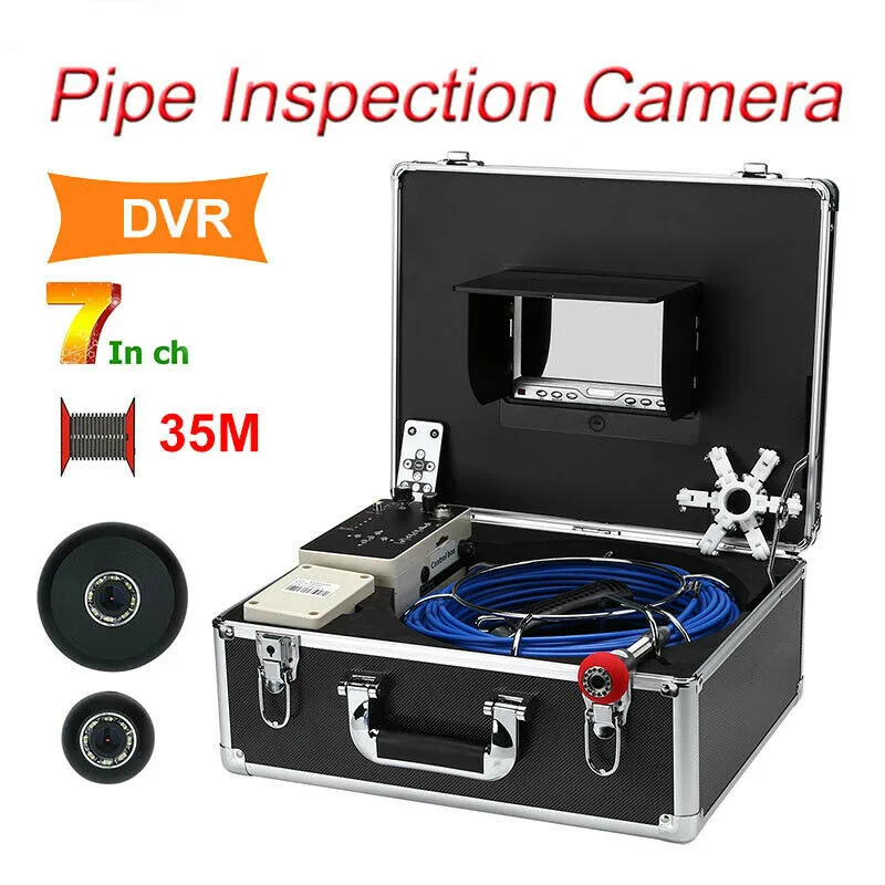 

7" 35m DVR Pipe Drain Sewer Pipeline Inspection Video Camera IR Remote 1000TVL Industrial endoscope with White LED