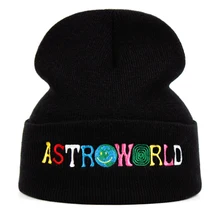 Travi$ Scott вязаная шапка ASTROWORLD Beanie вышивка Astroworld Лыжная теплая зимняя унисекс с изображением Трэвиса Скотта Skullies& Beanies