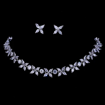 

Original EMMAYA ZIRCONS STUNNING CRYSTAL NECKLACE AND EARRINGS LUXURY BRIDAL PARTY JEWELRY SET FOR WEDDING EVENING GIFT