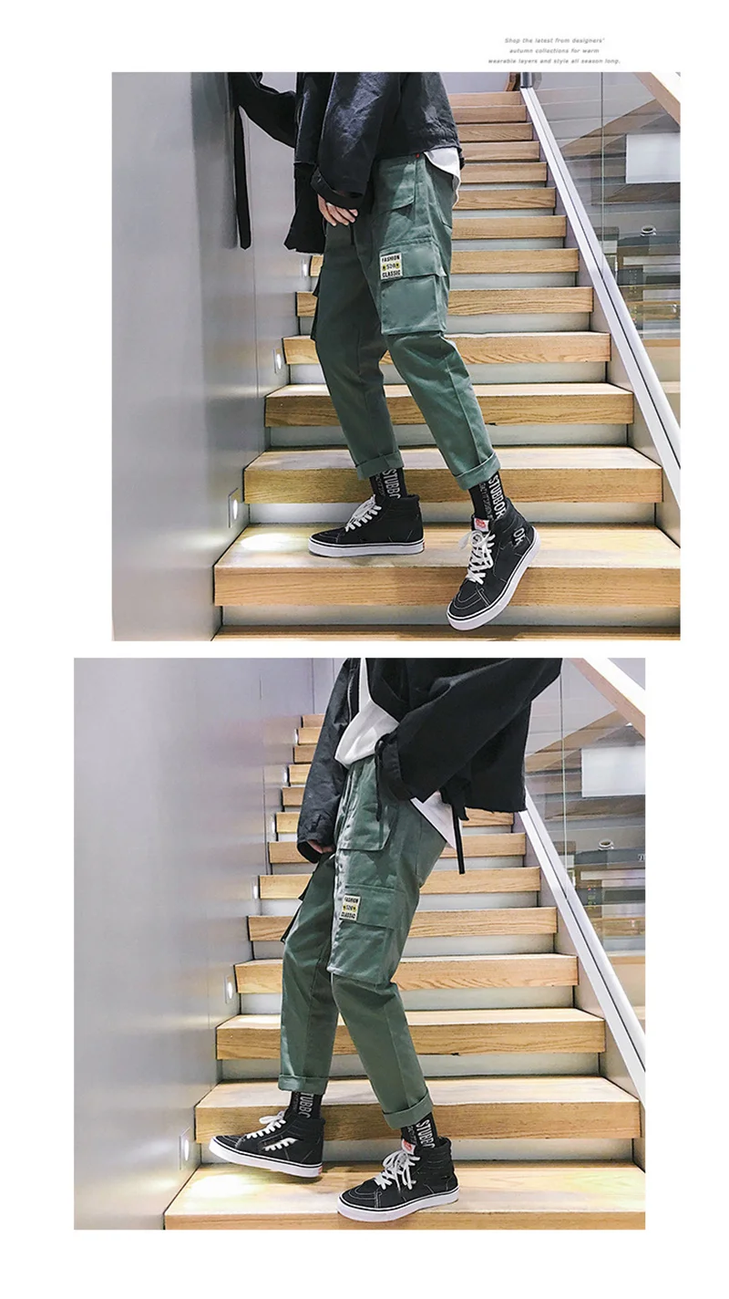 hippy pants URSPORTTECH Streetwear Hip Hop Harem Joggers Men Autumn Slim Camouflage Military Mens Trousers Casual Slim Cargo Pants For Man black harem pants