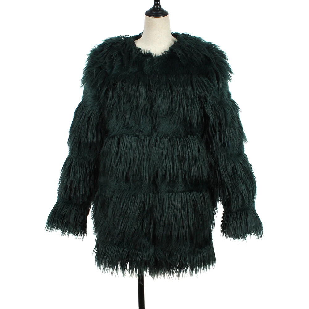 Модные женские шубы из искусственного меха с кисточками Chaqueta женские пальто с мехом больших размеров Свободная верхняя одежда Mujer осенне-зимнее пальто с длинными рукавами