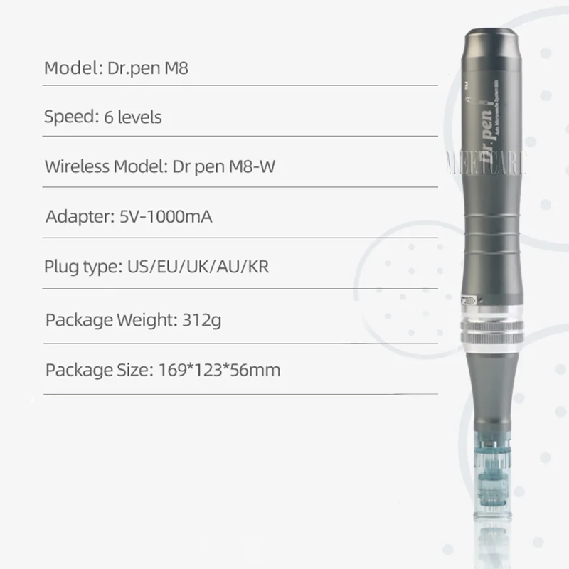 M8 микро игла Dr. pen Электрическая микроигла цифровая Dr ручка 6 уровней микроигла ручка для ухода за кожей набор терапия Лечение кожи
