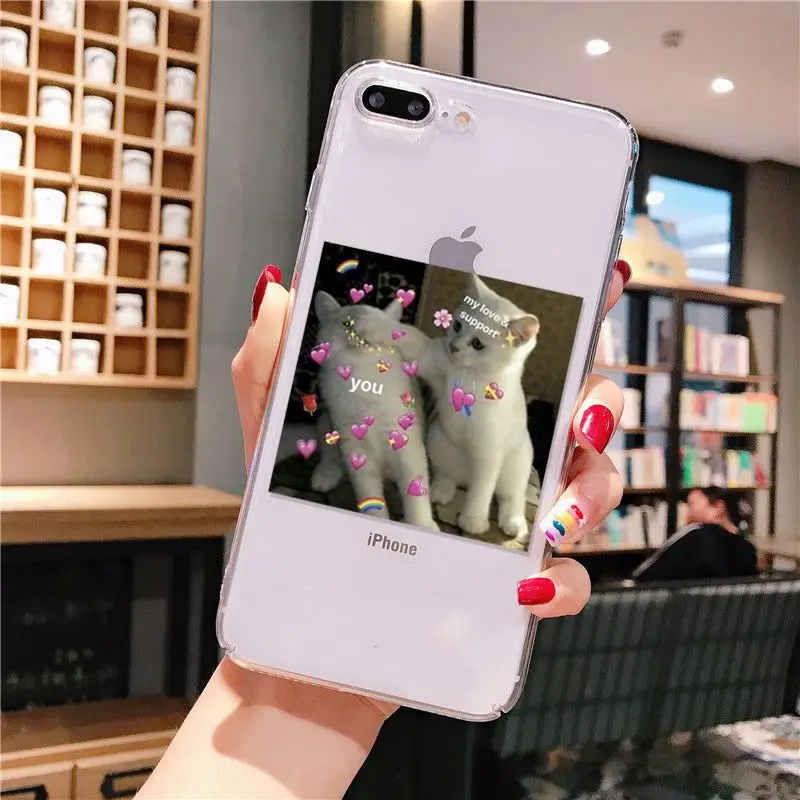 super cute cat dog cartoon pink Heart-shaped YOU&ME