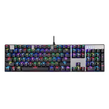 

Mechanical USB Keyboard Green Switches Colorful LED Illuminated Backlit Waterproof Gaming Keyboards 4 Languages New Brand z1007