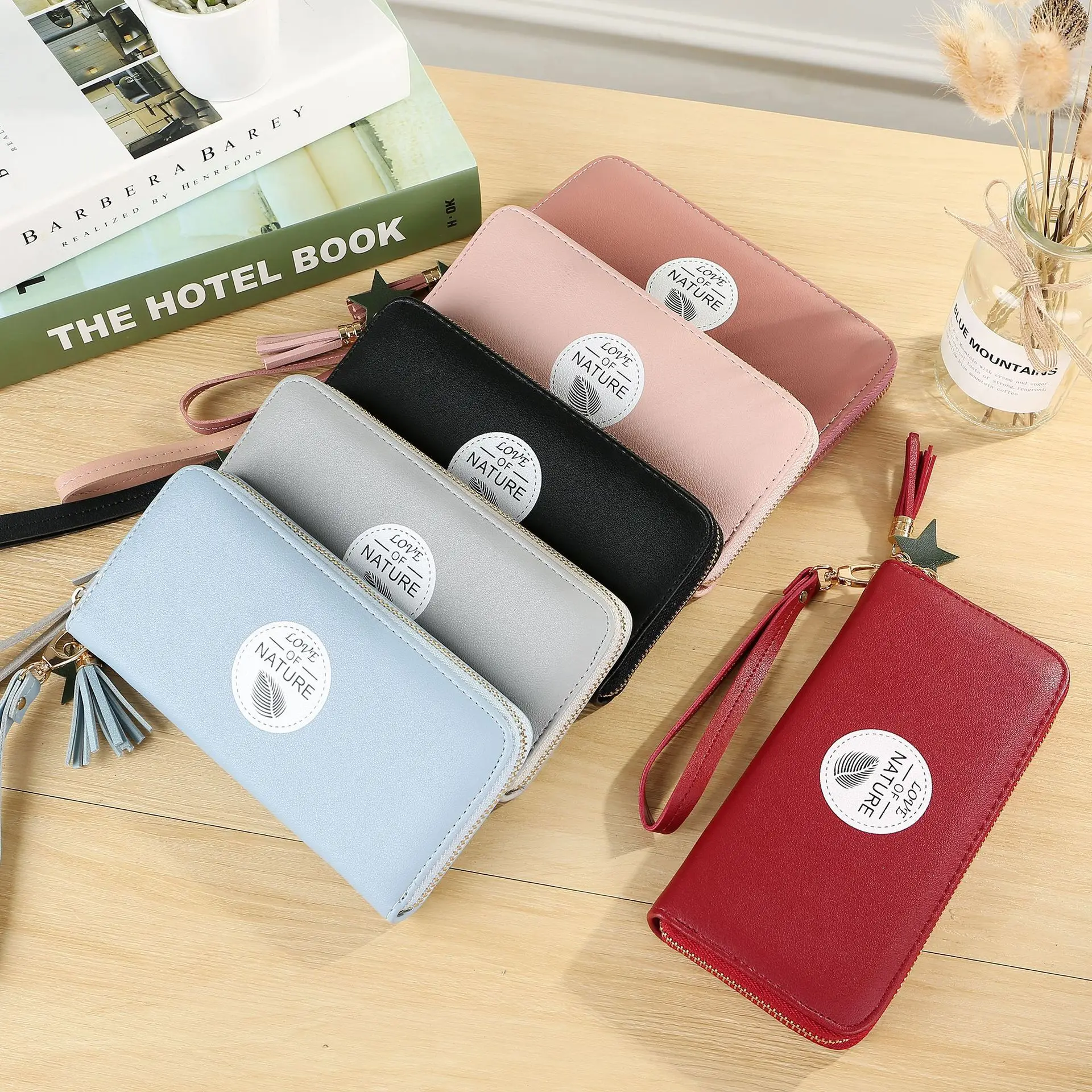 

JIULIN Brand Designer Leather Phone Wallets Women Purses Long Zipper Red Coin Wallet Female Money Bag Card Holder Clutch Wallets