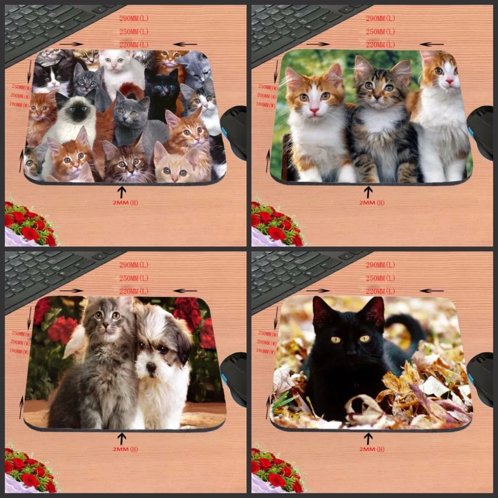 Милый Мышь Pad принт с милой кошкой 18*22 см/25*20*см/25*29 см компьютерных игр в стиле