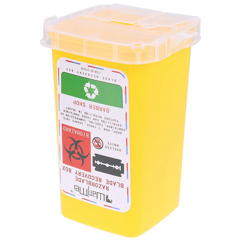 Медицинский игольчатый контейнер биоопасности иглы для пирсинга татуировок утилизация коробка для сбора пластиковых шарпов контейнер для тату-художника мусорная коробка - Цвет: yellow