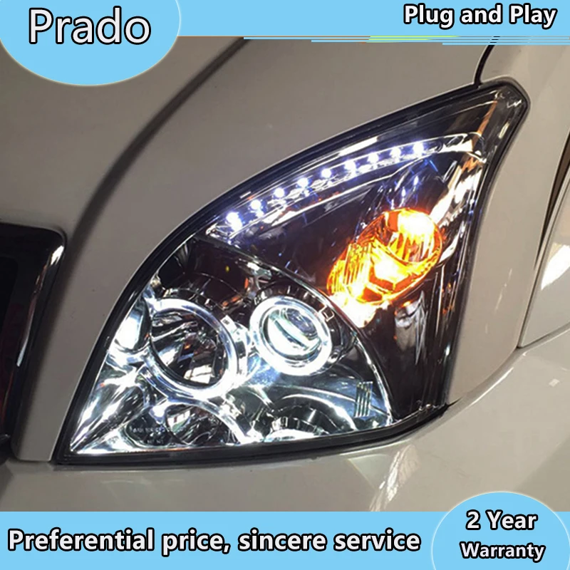 Автомобильный Стайлинг для Toyota 2003 2009 Prado светодиодный Светодиодный фонарь DRL Hid