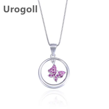 

Fashion Women Pure 925 Sterling Silver Necklaces Butterfly Shape Zircon Pendant Necklaces Chain Jewelry Accessory For Dress Up