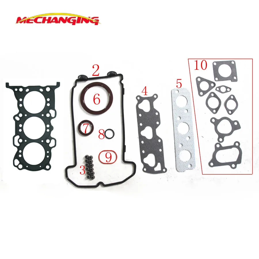 FOR SUZUKI KEI 12V and WAGON R+ K6A Full Set Engine Parts Engine Rebuild Kits Gasket 11402-78838 50272200