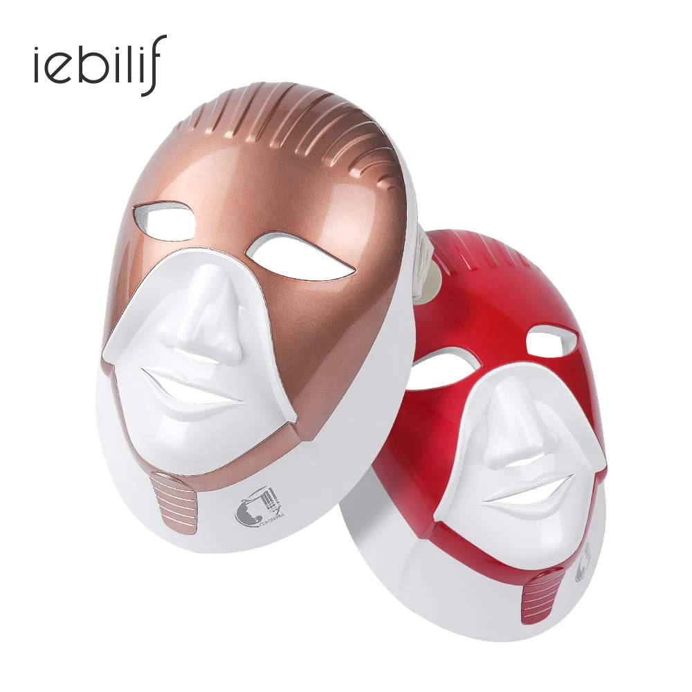 Buy  iebilif Rechargeable 7 Colors Led Mask For Skin Care Led Facial Mask With Neck Egypt Style Photon T