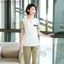 Скрабы медицинская Униформа Для женщин Спецодежда для спа-салона униформа для салонов красоты косметичка одежда тайский одежда для массажа Униформа косметолога AS020