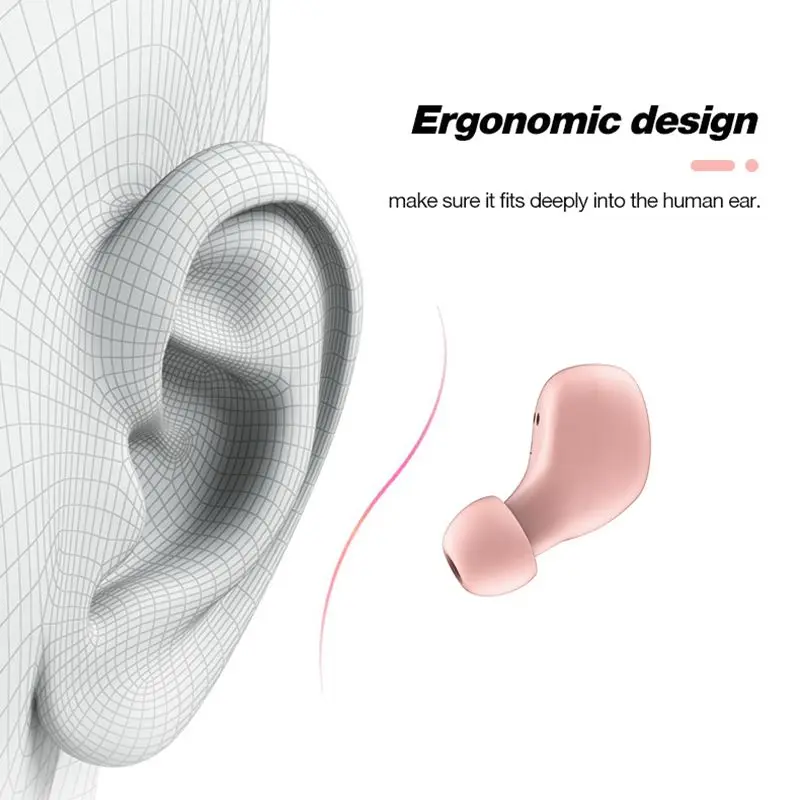 Somic W10 TWS bluetooth 5.0 Earphone Mini Portable Stereo Denoise LDS Antenna Macaron Pink Smart Touch Headset with Mic