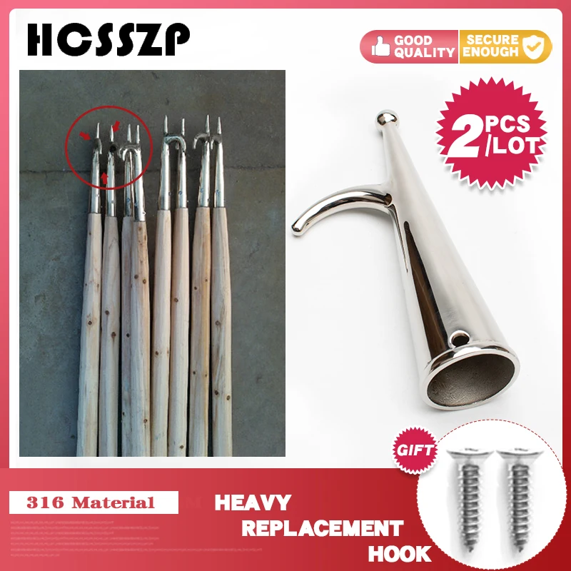 2pcsMarine Duty Лодка Крюк 316 нержавеющая сталь Замена Hook17x3.4cm яхта надувная лодка для рыбалки, каяк, аксессуары для водного ремесла