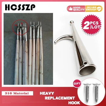 

2pcsMarine Duty Boat Hook 316 Stainless Steel Replacement Hook17x3.4cm Yacht Inflatable Fishing Boat Kayak Watercraft Accessraft