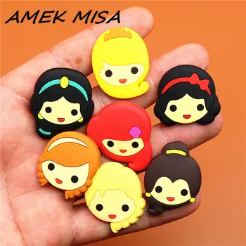 

8pcs/Set PVC Cartoon Loli Shoe Charms Cute Girls Shoe Decorations Shoe Accessories fit Croc JIBZ Party Kid's Gifts Free Shipping