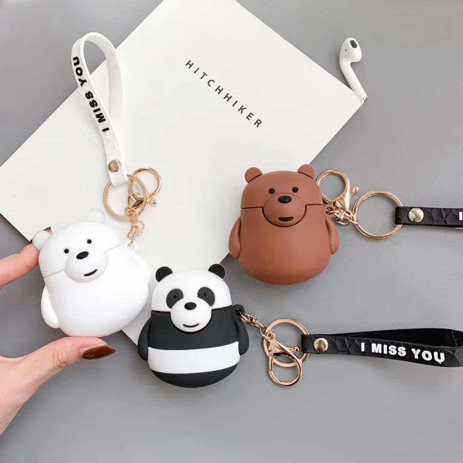 Чехол для наушников для AirPods чехол с мультяшным медведем силиконовый чехол для Apple Air pods 2 милые наушники сумка для Earpods чехол s аксессуары