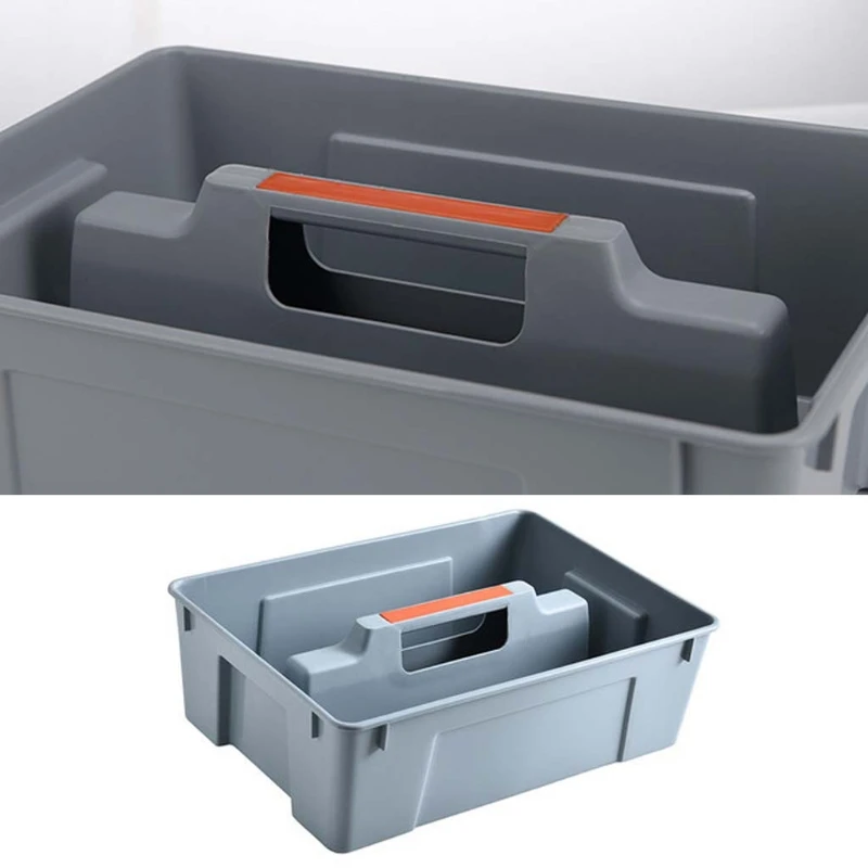2 Dividers Tool Storage Box Portable Plastic Hardware Toolbox with Handle Home A0KF - 5