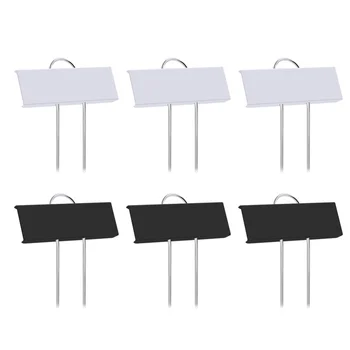 

6pcs Metal Plant Label Stainless Steel Placard Gardening Pot Labels Flower Arrangement Sign for Home Garden Balcony Shop (White