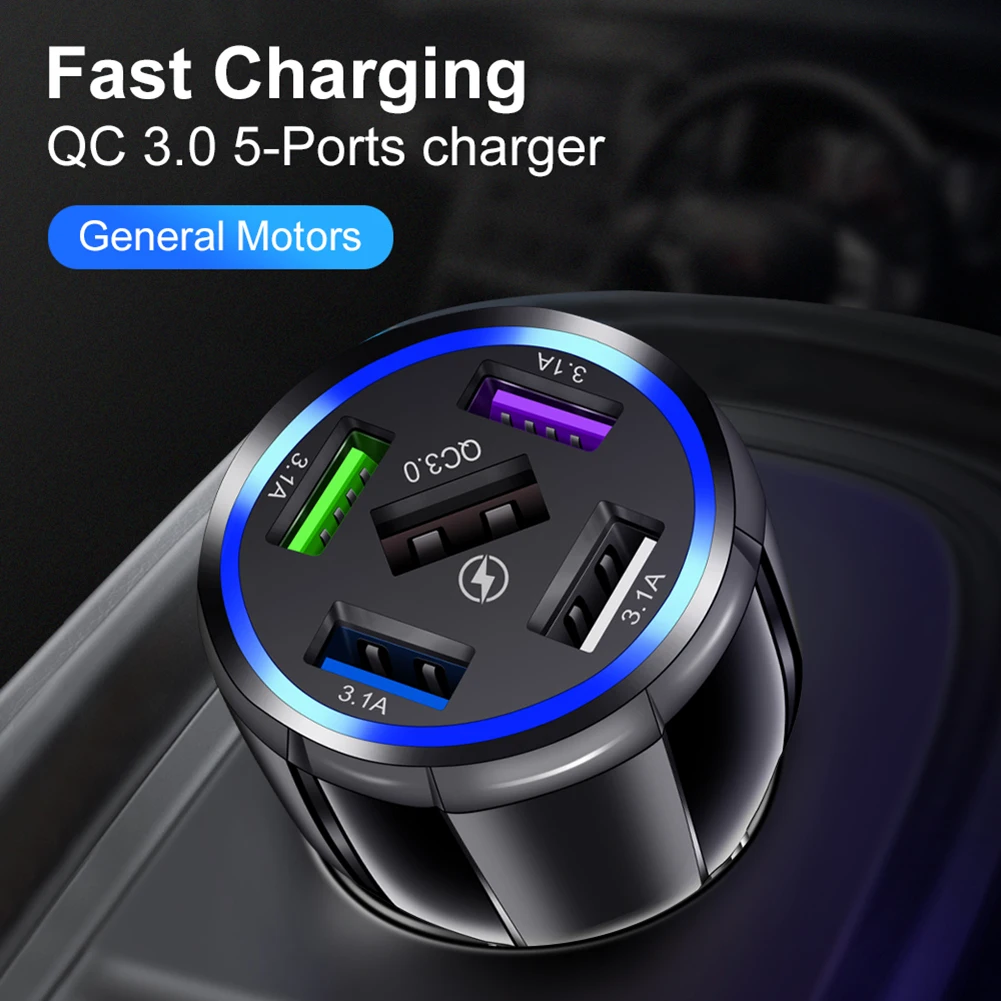 Automobile Charge USB Car Charger Travel Office Car Charging 3.1A Multi Ports Mobile Phone Charging Accessories car mobile charger with bluetooth