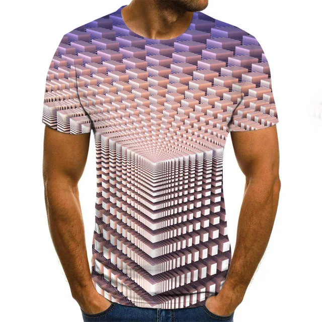 2020 New Summer 3D printed men's T-shirt casual   3