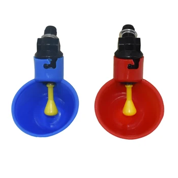 

4 pcs Automatic Quail Drinker Chicken Waterer Bowl With Yellow Nipple Farm poultry drinking water system Poultry supplies