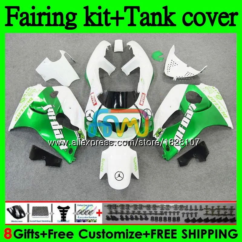 No. 1 Зеленый белый+ бак для SUZUKI GSXR600 GSXR 750 600 SRAD GSXR750 92BS. 59 GSXR-600 96 97 98 99 00 1996 1997 1998 1999 2000 обтекатель - Цвет: No. 1