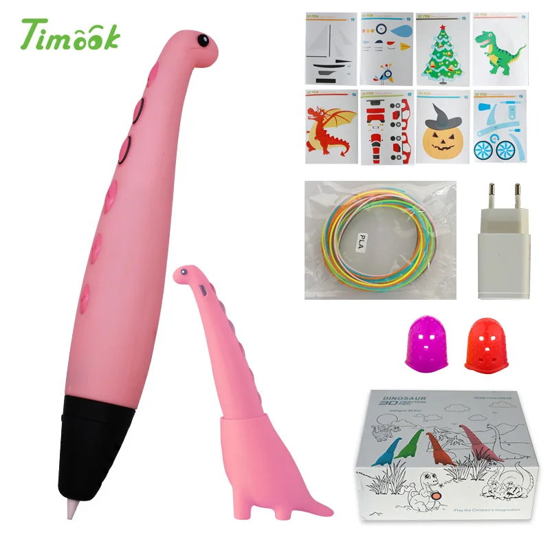 Only pen Pink 3D pen supports ABS and PLA filament DIY drawing pen with LCD display pen with 5V 2A adapter - color: Only pen Pink