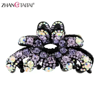 

Fashion Rhinestone Hairpin For Women Duckbill Clip Large Disk HairClips Ladies Headdress Daily Girls Headwear