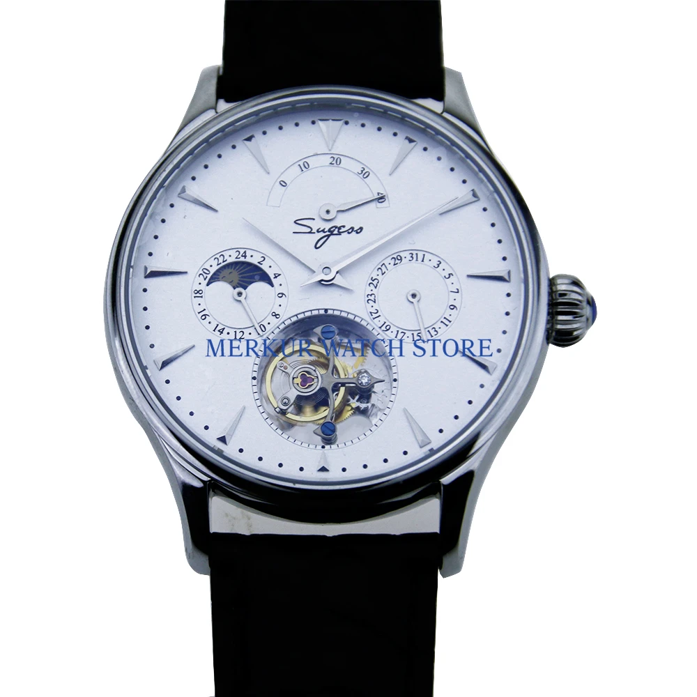 Мужские часы Merkur летающие механические Seagull ST8007 турбийон дата роскошный резерв