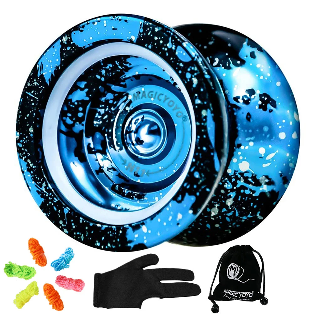 MAGICYOYO Professional Yoyo N11, Alloy Aluminum Unresponsive Yoyo for Advanced with Extra 5 Strings + Bag + Glove