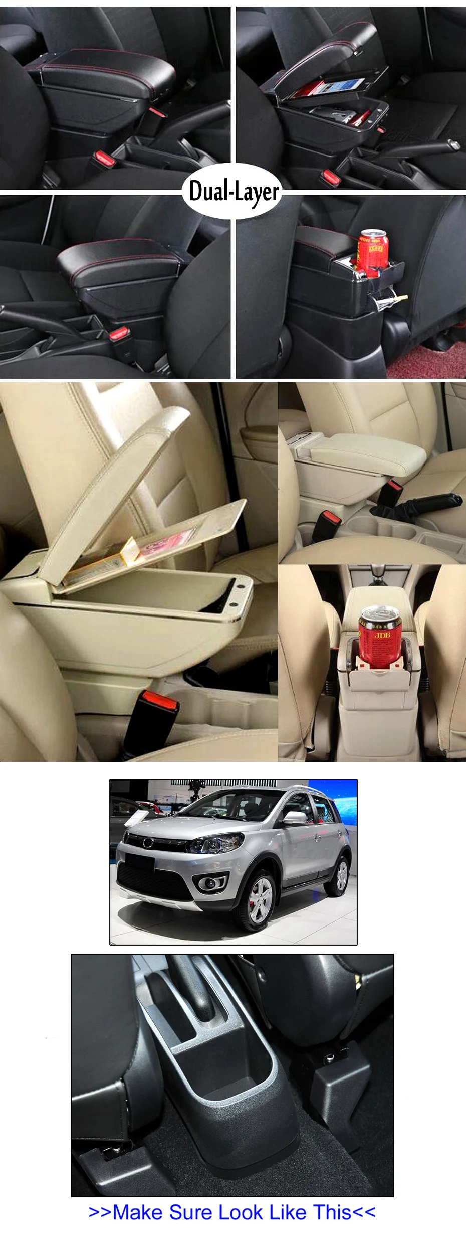 Для Great Wall Haval M2 Coolbear 2010- двухслойный подлокотник центральная консоль коробка для хранения подстаканник 2011 2012 подлокотник