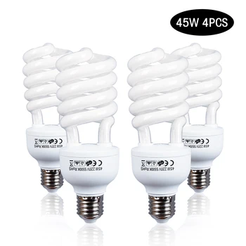 

45 Watt 5500K High Bright Photography Daylight Fluorescent Lighting Bulbs E27 Base For Softbox Photographic Photo Studio