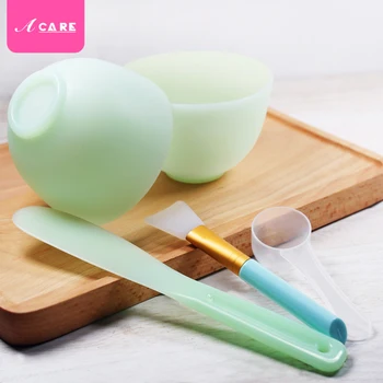 

4pcs/set 6pcs/set DIY Plastic Mask Bowl with Mask Spoon Stick Set Random Color Face Mask Bowl Homemade Makeup Beauty