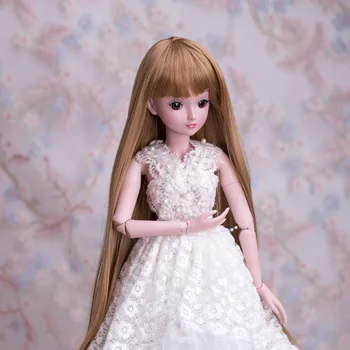 

Dolls Accessories High Temperature Silk Wigs For 1/3 60CM BJD Doll Brown Long Straight Hair For Girls Dress Up Toys Accessories