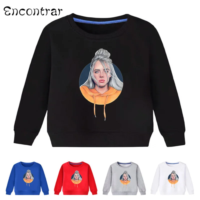 Детские свитшоты в стиле хип хоп Billie Eilish повседневные толстовки хлопковый