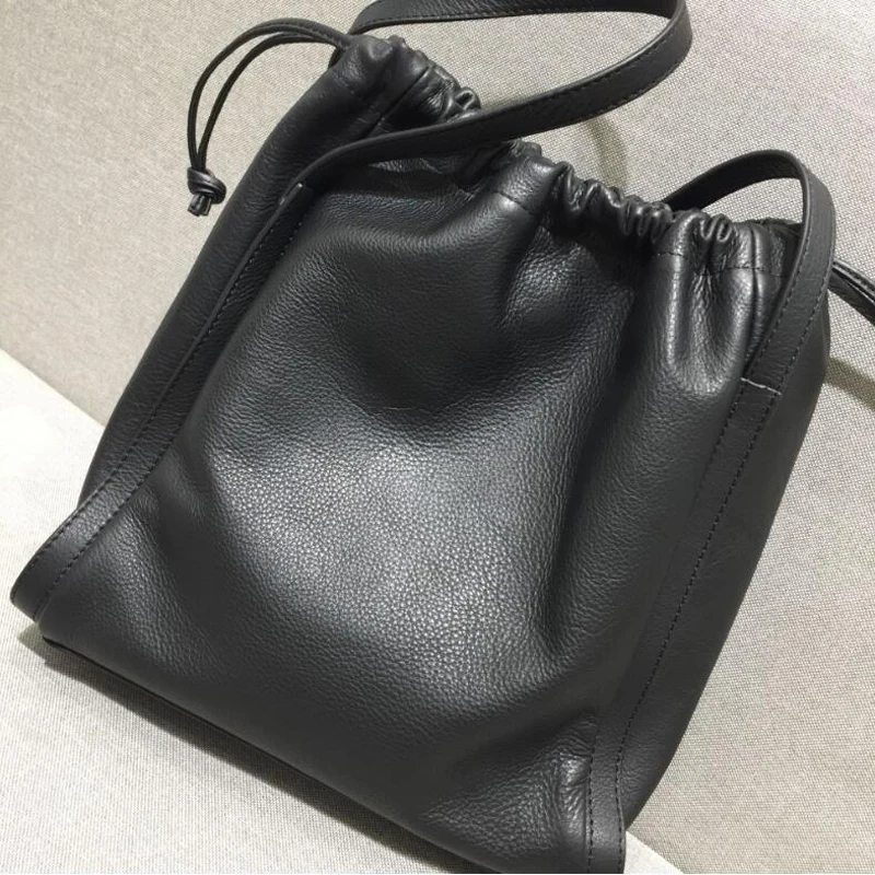 NIUBOA сумка на плечо из воловьей кожи, женская сумка-тоут с застежкой, сумка-мессенджер, черные сумочки для покупок, женская сумка-тоут