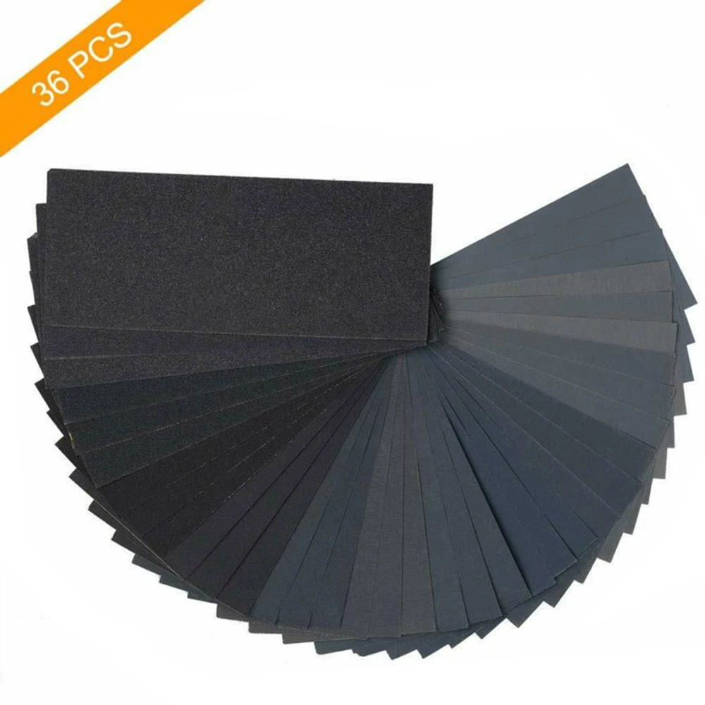 36Pcs Wet Dry Sandpapers Sanding Papers Sheets Pads 120 -3000 Grit For Polishing | Автомобили и мотоциклы