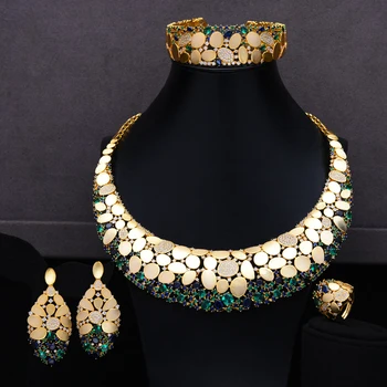 

GODKI Famous Brand Bling Bling Sequins Luxury Nigerian Dubai Jewelry Sets For Women Cubic Zircon Wedding Bridal Jewelry Set 2020