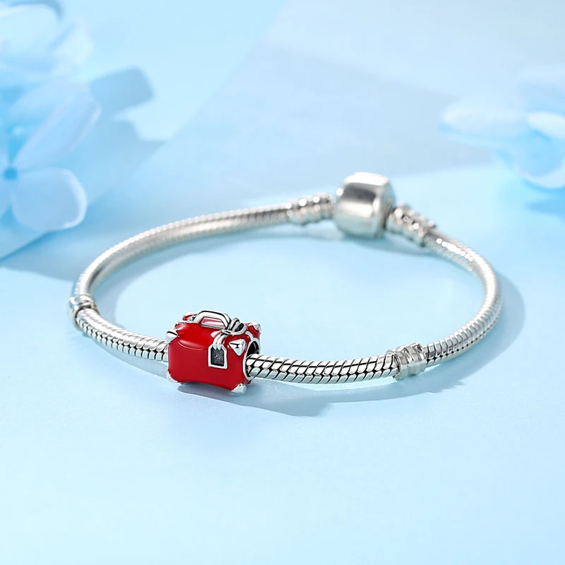  매력 비즈 원래 카메라 가방 자동차 비행기 로즈 골드 매력 맞는 팔찌 목걸이 DIY 쥬얼리 여성