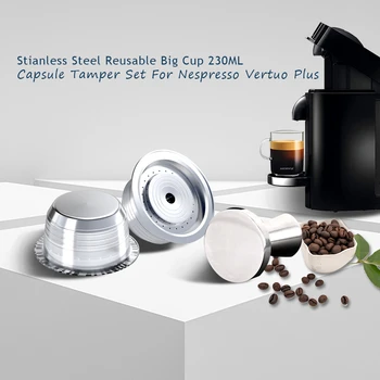 

Stainless Steel Nespresso Coffee Capsules Pods Filters Kit For Nespresso Vertuo For Vertuo Plus Machines Reusable Refillable Pod