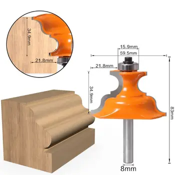 

8mm Shank Pedestal Router Bit Window Door Molding Foot Cabinet Line Cutter Mill