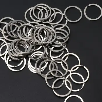 

50Pcs 1 Inch Round Flat Key Chain Ring Split Ring Dog Tag Keys Organizer Holder N0HE