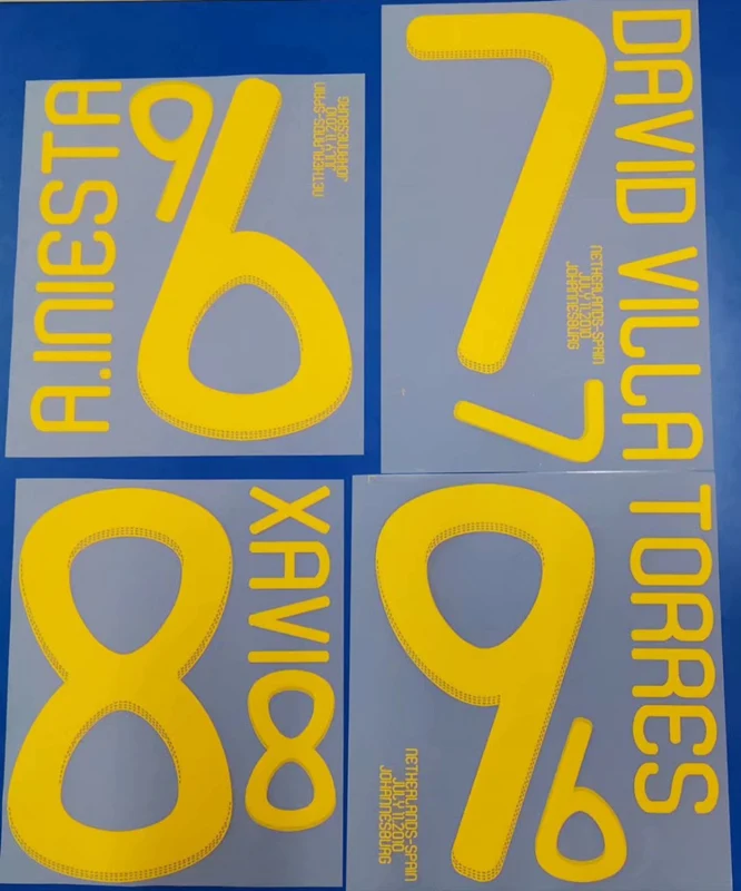 Super A Retro 2008 2010 Чемпионат мира по футболу Испания home 6 A.INIESTA 9 TORRES soccer jersey number