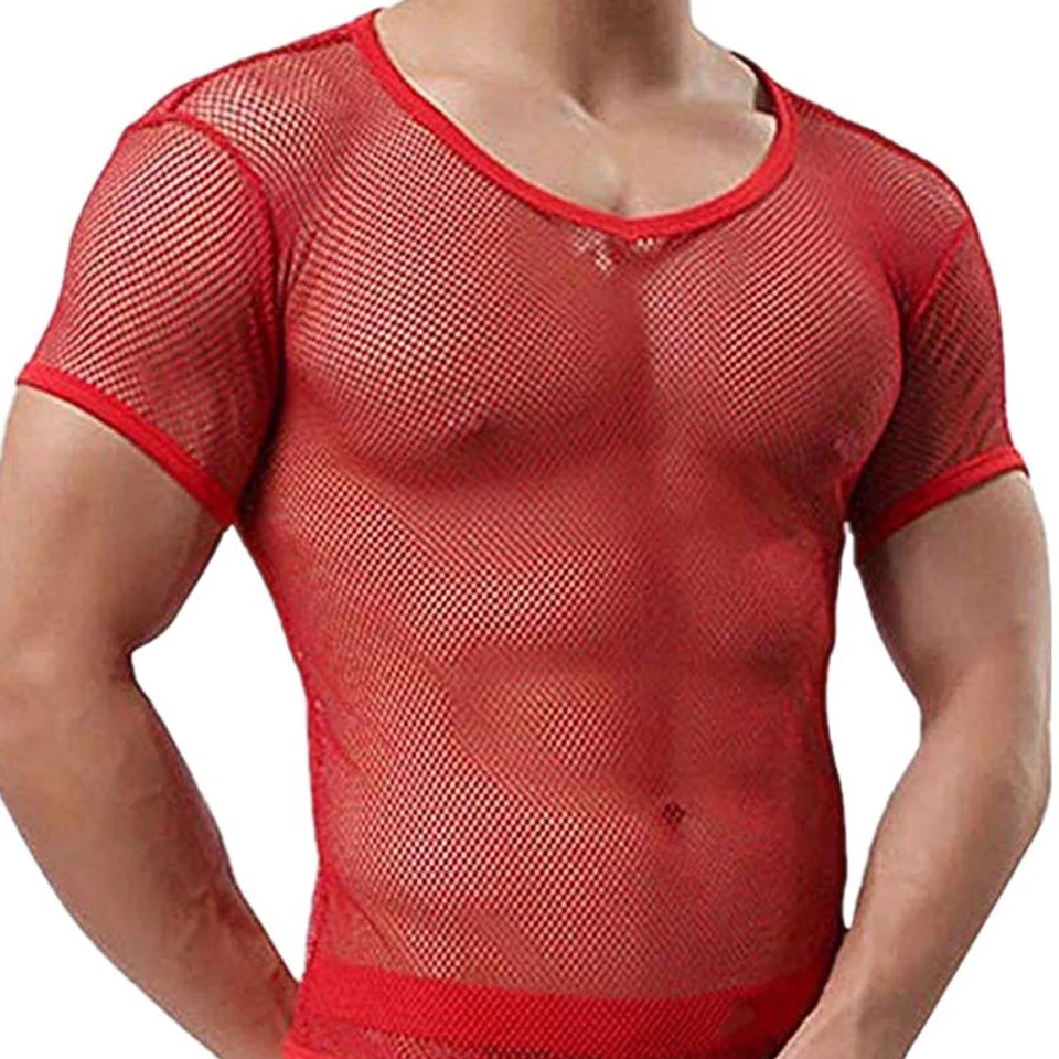 ADITIRCP Camicia da Uomo in Rete Trasparente Moda Sexy Camicie a Rete a