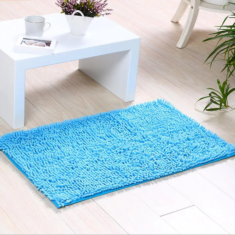 Sky Blue Супер впитывающий ковер, Противоскользящий коврик для ванной, ковер для кухни, ванной комнаты, напольный коврик для гостиной, длинный синель, дверной коврик - Цвет: Sky Blue