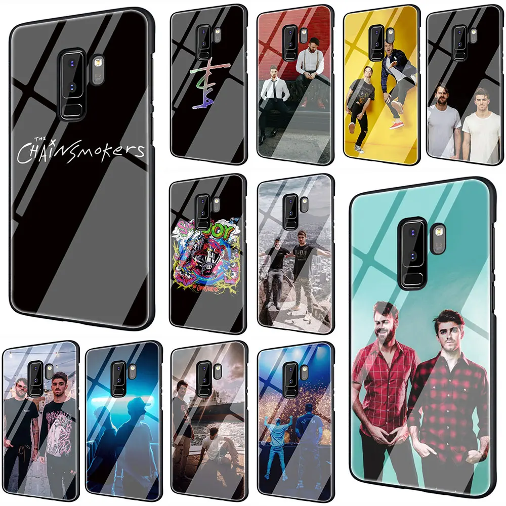 EWAU Chainsmokers закаленное Стекло Телефон чехол для Galaxy S7 edge S8 9 10 Plus, Note 8, 9, 10, A10 20 30 40 50 60 70