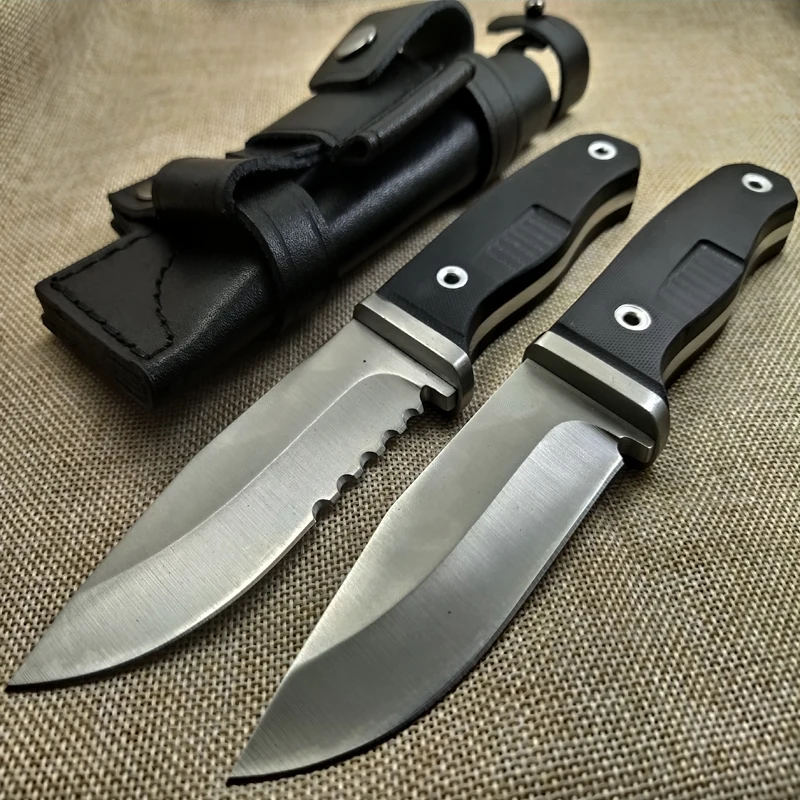 Фирменный нож с фиксированным лезвием VG10, лезвие с ATS-34 ручкой, Походный нож для выживания, походные охотничьи ножи, карманный инструмент+ кожаная оболочка