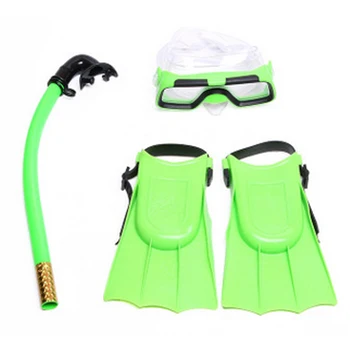 

Behavetw Three Sets Snorkel Tube Mask Anti Fog Swimming Goggles UxradG Scuba Swimming Pool Diving Webbed Foot