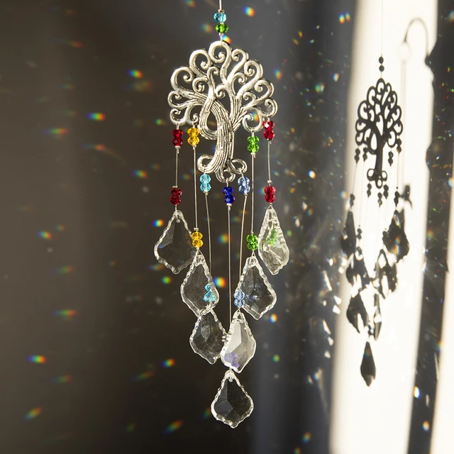 H&D 7 Styles Chakra Életfa Suncatcher Rainbow Maker Crystal Prizms Drops Ablak Függő Medál Nap Chaser Az Otthoni Dekorációhoz - Image 5